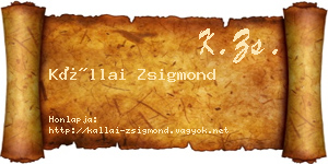 Kállai Zsigmond névjegykártya